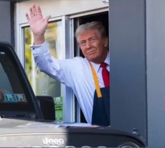 Donald_Trump at the McDonald's drive-thru window, Feasterville, PA, 10-20-24, screenshot